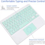 ⁦لوحة مفاتيح بلوتوث إسبانية/إنجليزية 10 بوصة لجهاز iPad Air Pro لوحة مفاتيح لاسلكية قابلة لإعادة الشحن للهاتف اللوحي والكمبيوتر المحمول العالمي⁩ - الصورة ⁦2⁩