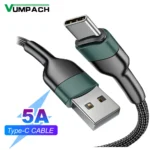 Vumpach usb نوع c كابل شحن سريع كابل شاحن سلك البيانات c آيفون 15 سامسونج s21 A51 شاومي mi 10 redmi هواوي كابل
