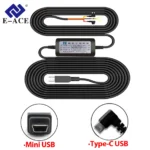 خط باك لكاميرا داش مرآة الرؤية الخلفية 24 ساعة مراقبة مواقف السيارات ضربة أسفل خط 3.5 متر USB صغير نوع-C طقم أسلاك شاحن سيارة