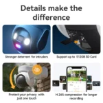 ⁦كاميرا IMOU 2025 AOV PT 5MP 4G Sim الشمسية 360 ° كاميرا مراقبة خارجية PTZ، بطارية شبكة واي فاي، كاميرا IP تعمل بالطاقة الشمسية⁩ - الصورة ⁦6⁩