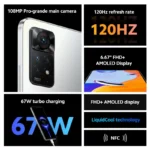 ⁦هاتف ذكي Global Rom Xiaomi Redmi Note 11 Pro 5G 8GB 256GB 108MP كاميرا MTK Helio G96 ثماني النواة شاشة 120 هرتز NFC⁩ - الصورة ⁦3⁩