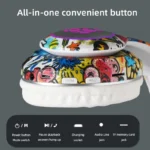 ⁦سماعة رأس لاسلكية ضوء فلاش للأطفال سماعات أذن مع ميكروفون سماعات بلوتوث ستيريو لعبة الموسيقى سماعة رأس للبنات والأولاد هدية⁩ - الصورة ⁦5⁩