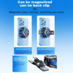 ⁦مشبك خلفي مروحة تبريد مشعاع شاحن لاسلكي مغناطيسي للهاتف RGB ضوء لـ Magsafe iPhone 16 15 14 13 12 Pro Max شحن سريع⁩ - الصورة ⁦4⁩