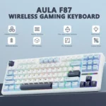 ⁦AULA F87 Pro Gasket لوحة مفاتيح الألعاب الميكانيكية 75% TKL تخطيط لاسلكي قابل للتبديل السريع RGB لوحة مفاتيح بلوتوث مخصصة 2024 ألوان جديدة⁩ - الصورة ⁦2⁩