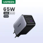 شاحن UGREEN 65W GaN بأربعة منافذ USB C – شحن سريع Quick Charge 3.0 و PD 3.0 لأجهزة MacBook Air، أجهزة اللابتوب، الأجهزة اللوحية، iPhone 16، 15، 14 Pro Max