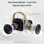 ⁦جديد حار K12 سمّاعات بلوتوث المحمولة المنزل لطيف كاريوكي صوت لاسلكي صغير مع ميكروفون K أغنية الأسرة آلة الغناء⁩ - الصورة ⁦5⁩