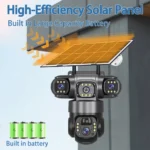 ⁦V380 Pro 15MP 6K 10X Zoom عدسة ثلاثية 4G الشمسية في الهواء الطلق ثلاثة شاشات PIR كشف الحركة كاميرا CCTV الأمن⁩ - الصورة ⁦2⁩