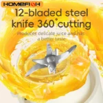 ⁦12 شفرات الكهربائية المحمولة خلاط 350 مللي عصارة خلاطات الفاكهة USB قابلة للشحن عصائر كوب لصنع العصائر عصارة صانع العصير⁩ - الصورة ⁦2⁩