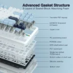 ⁦AULA F87 Pro Gasket لوحة مفاتيح الألعاب الميكانيكية 75% TKL تخطيط لاسلكي قابل للتبديل السريع RGB لوحة مفاتيح بلوتوث مخصصة 2024 ألوان جديدة⁩ - الصورة ⁦5⁩