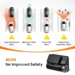 ⁦70mai Dash Cam 4K A810 Ultra HD GPS ADAS 150FOV HDR ثنائي القناة يدعم كشف الحركة 70mai A810 جهاز تسجيل فيديو رقمي للسيارات LTE 4G متوافق⁩ - الصورة ⁦5⁩